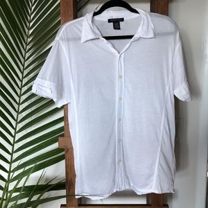 Kenneth Cole White Mens Button Down